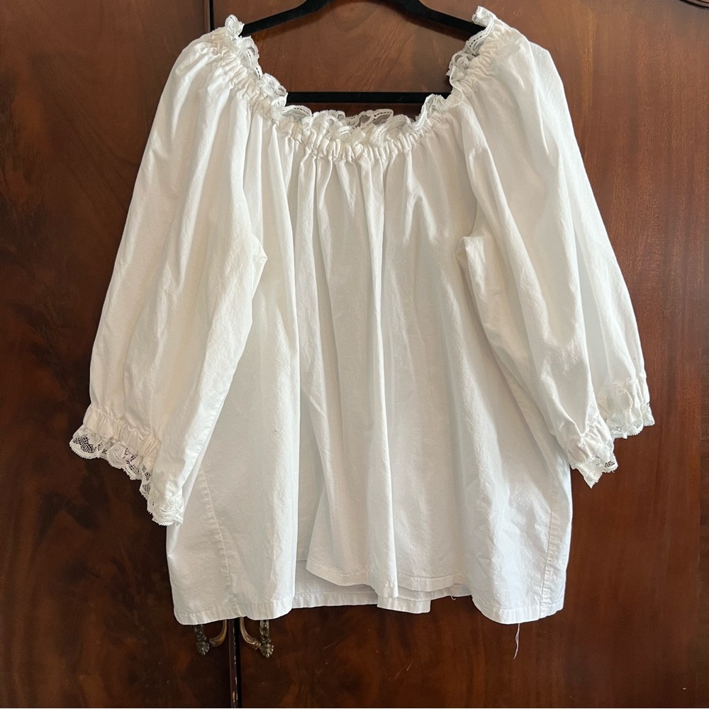 Handmade vintage Edwardian style lace trim blouse/top
